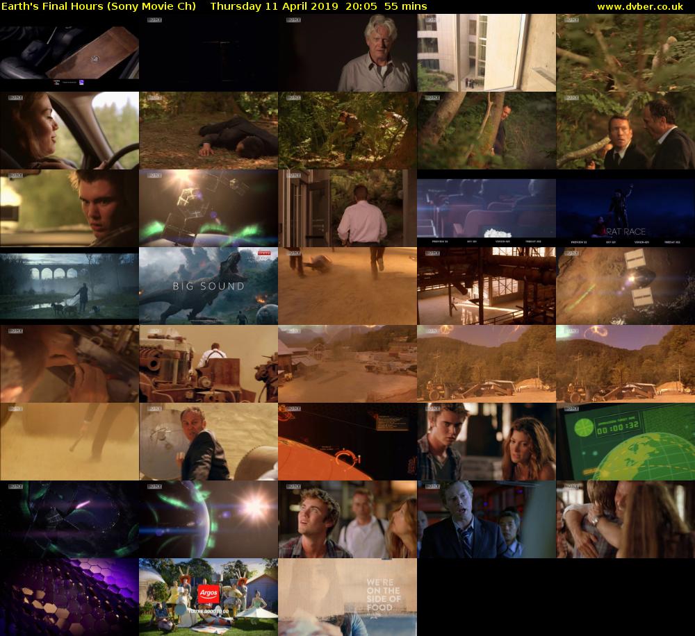 Earth's Final Hours (Sony Movie Ch) Thursday 11 April 2019 20:05 - 21:00