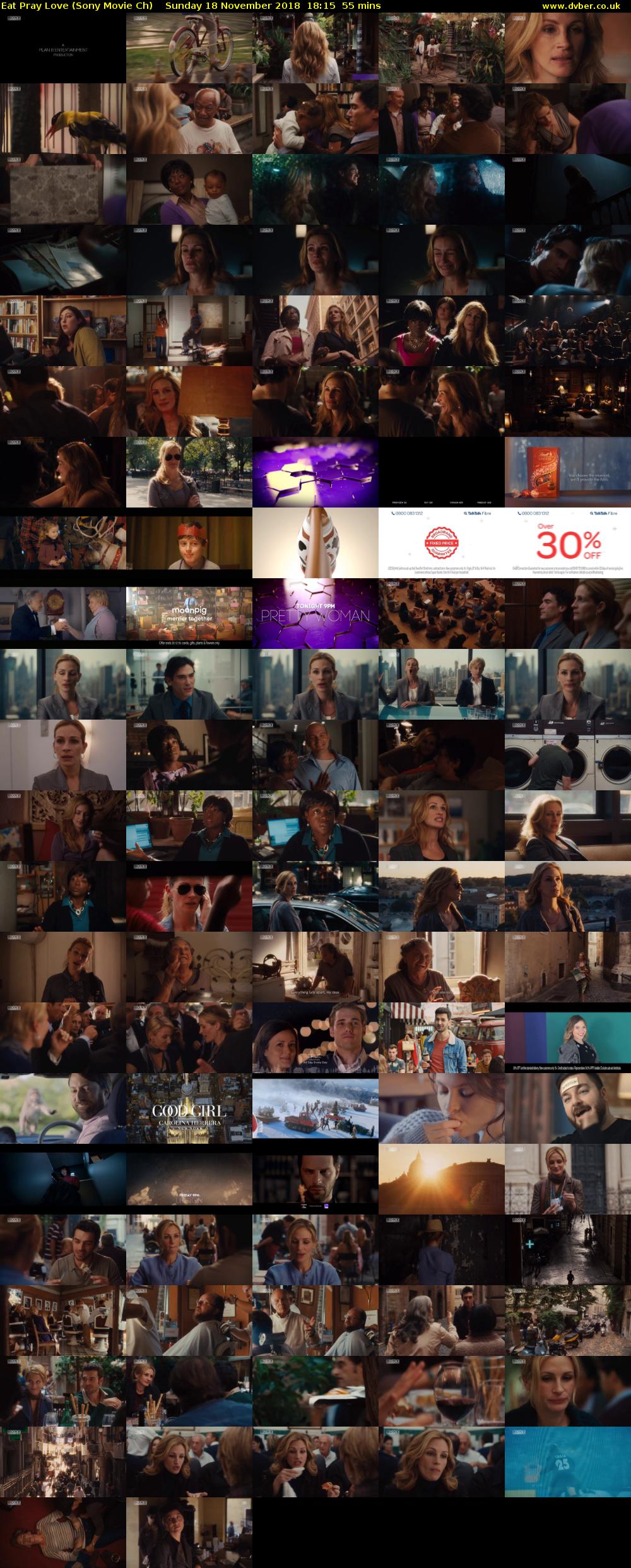 Eat Pray Love (Sony Movie Ch) Sunday 18 November 2018 18:15 - 19:10