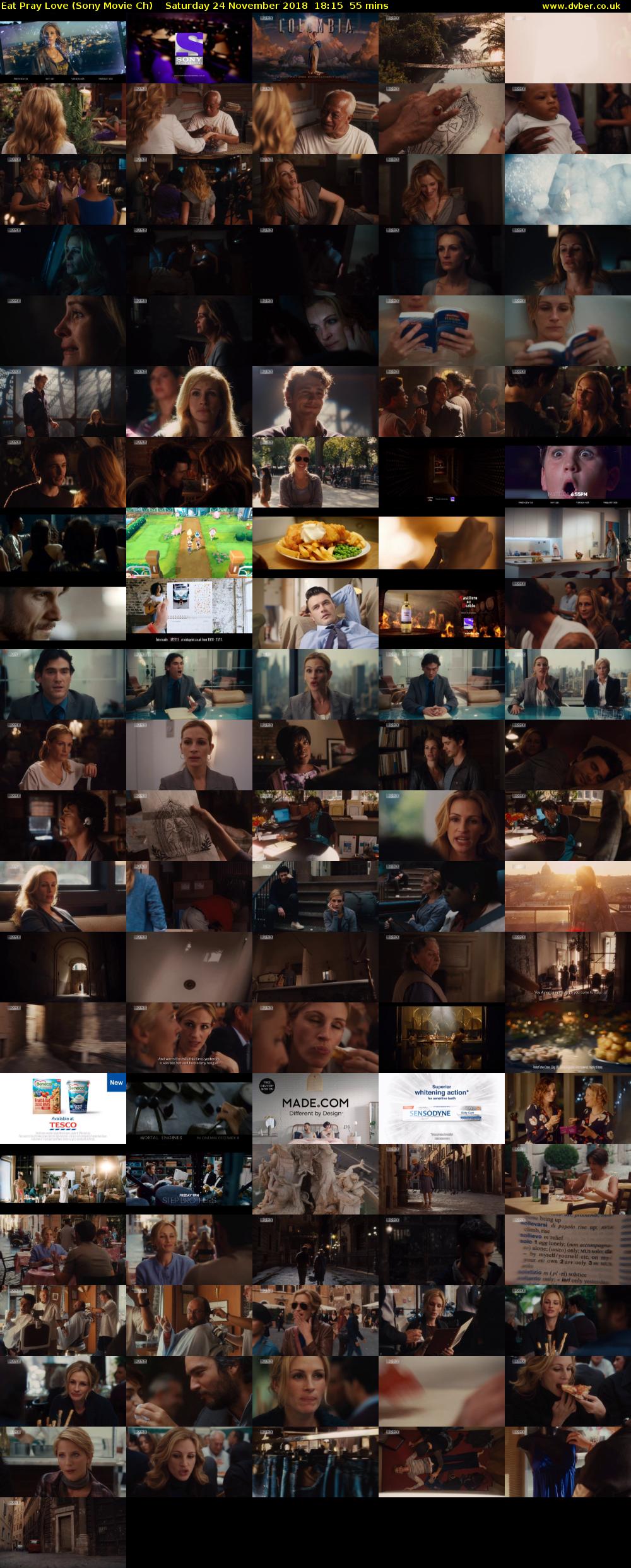 Eat Pray Love (Sony Movie Ch) Saturday 24 November 2018 18:15 - 19:10