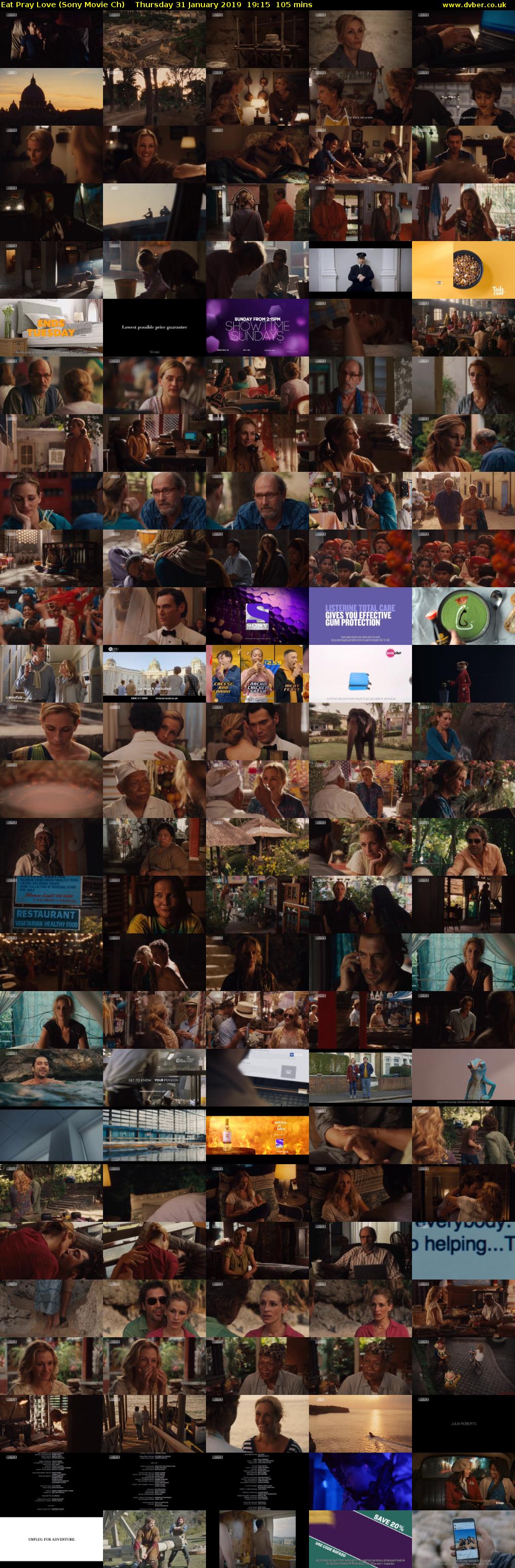 Eat Pray Love (Sony Movie Ch) Thursday 31 January 2019 19:15 - 21:00