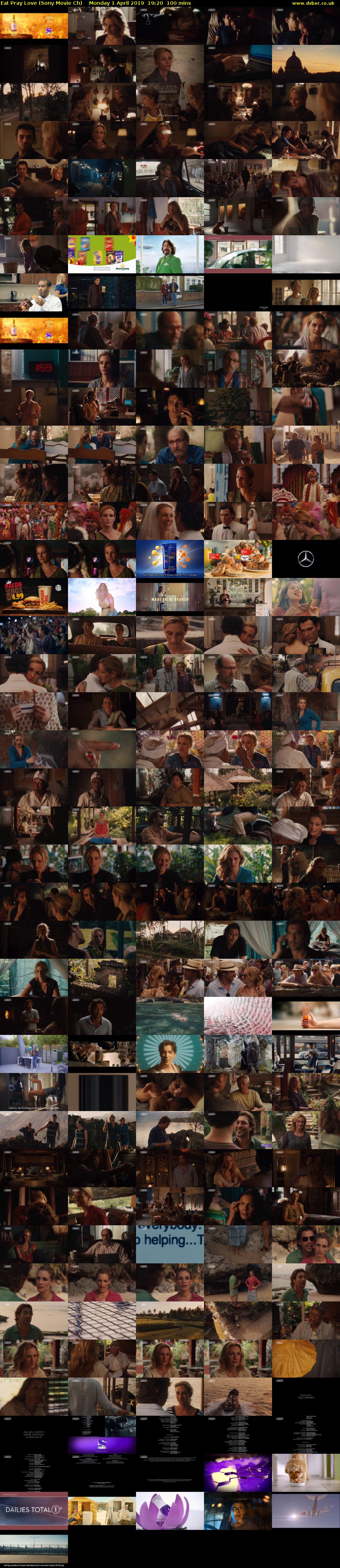 Eat Pray Love (Sony Movie Ch) Monday 1 April 2019 19:20 - 21:00