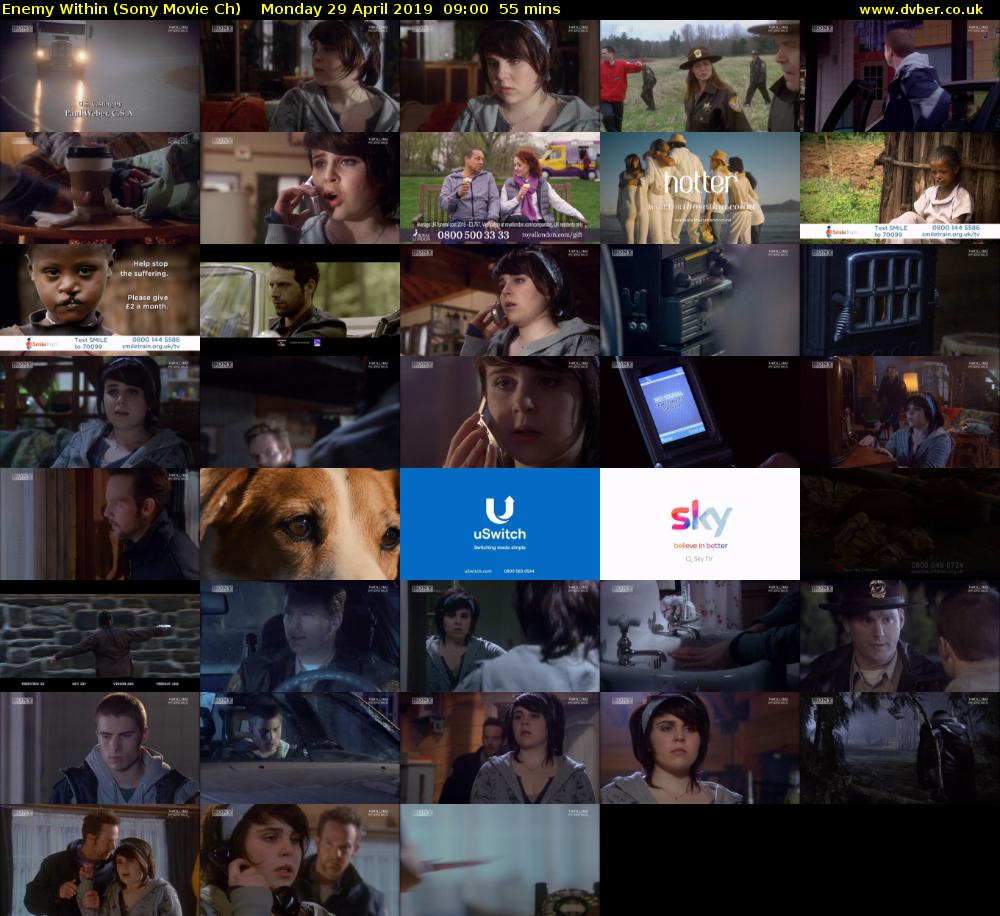 Enemy Within (Sony Movie Ch) Monday 29 April 2019 09:00 - 09:55