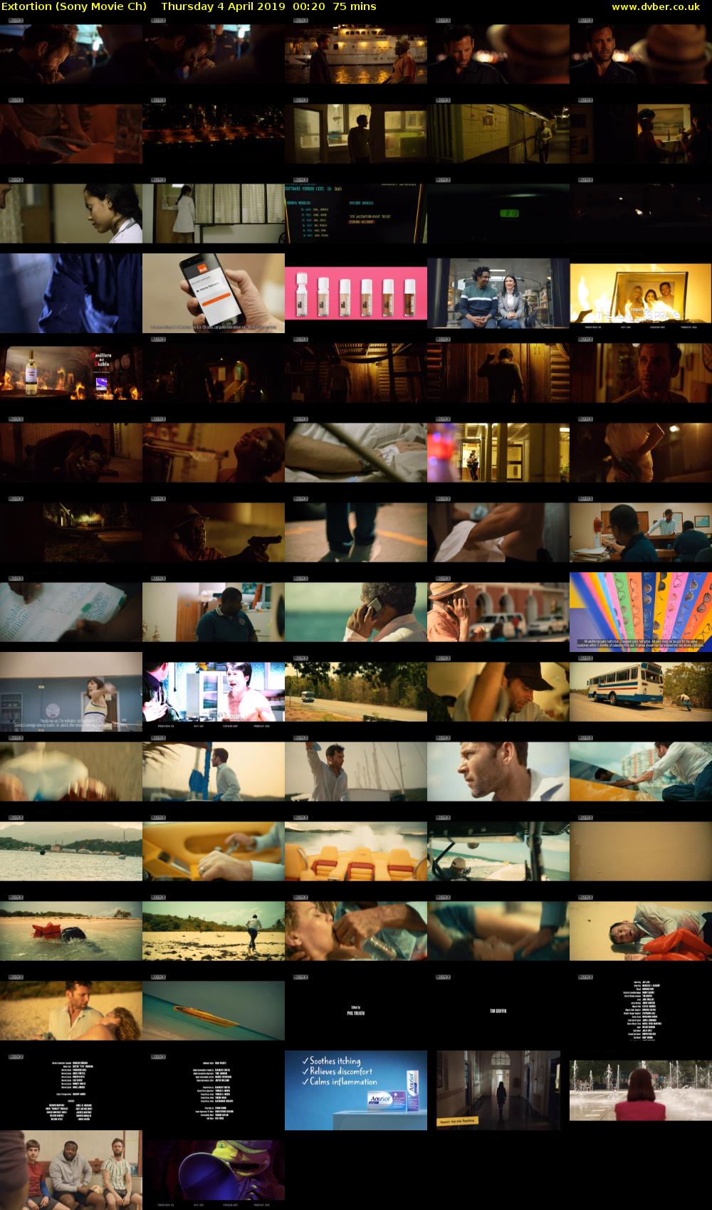 Extortion (Sony Movie Ch) Thursday 4 April 2019 00:20 - 01:35