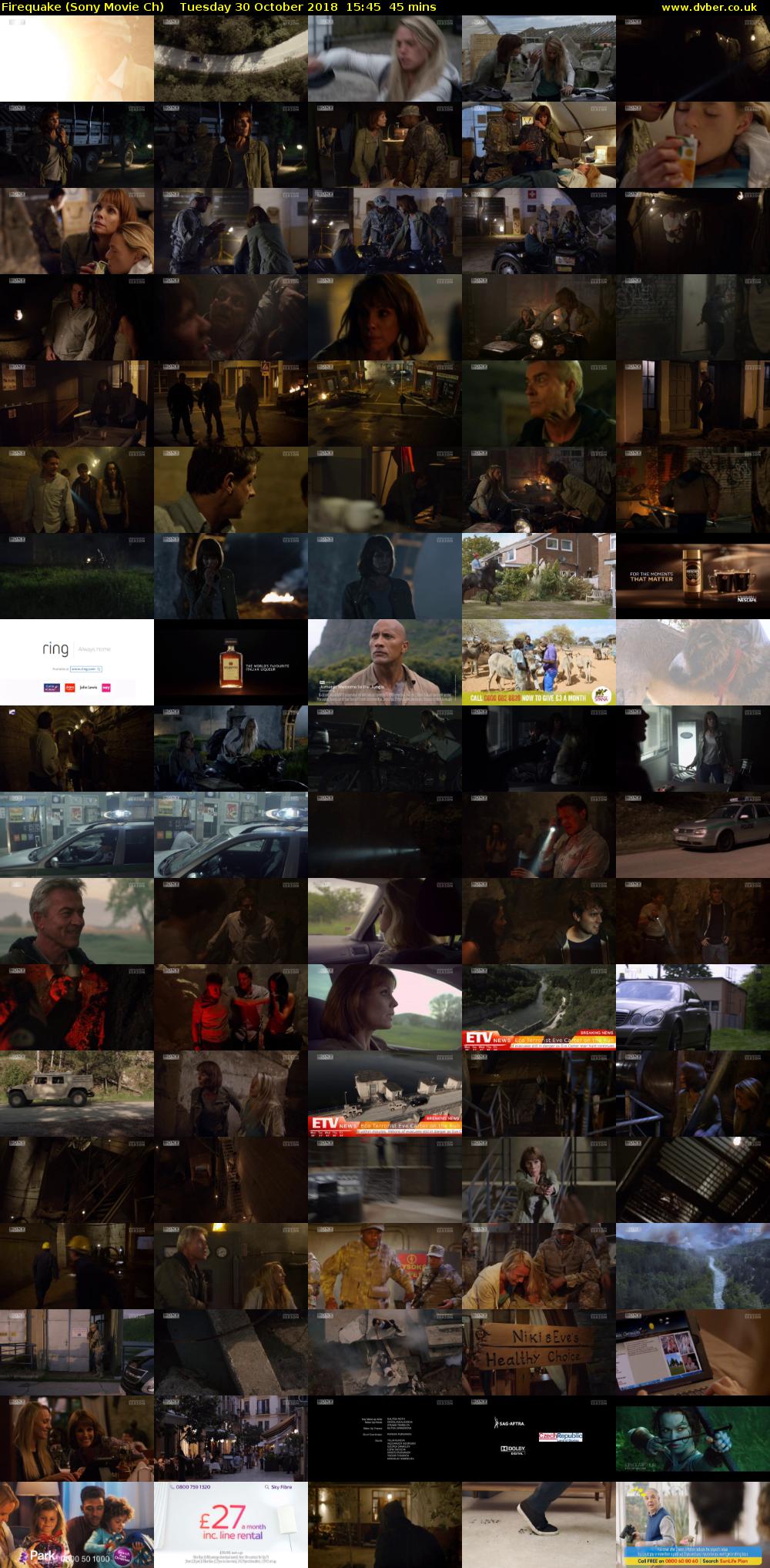 Firequake (Sony Movie Ch) Tuesday 30 October 2018 15:45 - 16:30