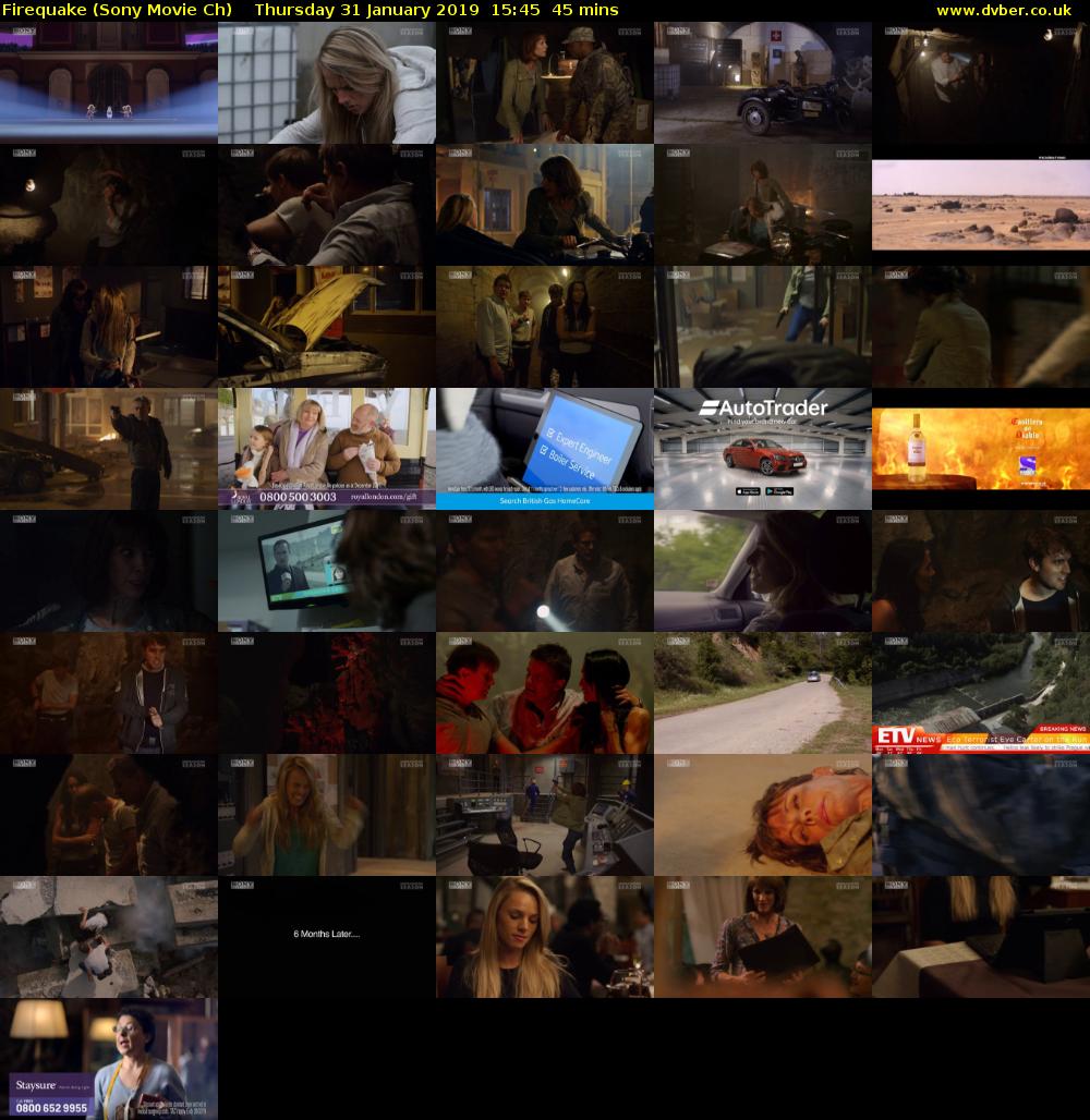 Firequake (Sony Movie Ch) Thursday 31 January 2019 15:45 - 16:30