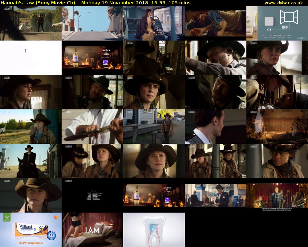 Hannah's Law (Sony Movie Ch) Monday 19 November 2018 16:35 - 18:20