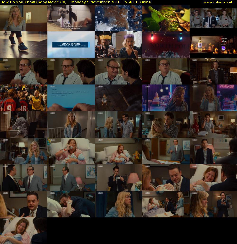 How Do You Know (Sony Movie Ch) Monday 5 November 2018 19:40 - 21:00