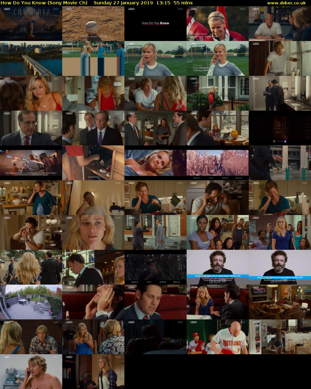 How Do You Know (Sony Movie Ch) Sunday 27 January 2019 13:15 - 14:10