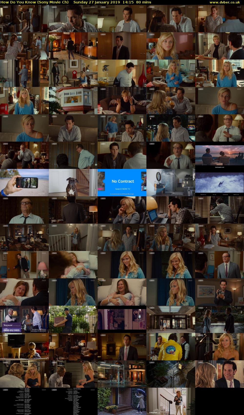 How Do You Know (Sony Movie Ch) Sunday 27 January 2019 14:15 - 15:35