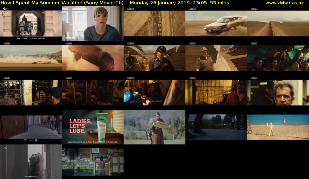 How I Spent My Summer Vacation (Sony Movie Ch) Monday 28 January 2019 23:05 - 00:00