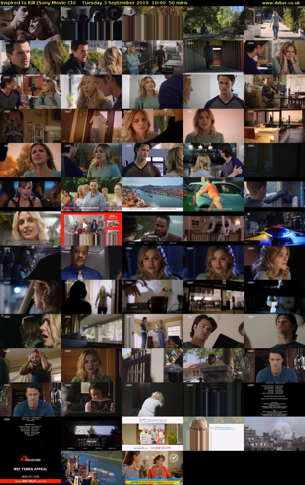 Inspired to Kill (Sony Movie Ch) Tuesday 3 September 2019 10:00 - 10:50