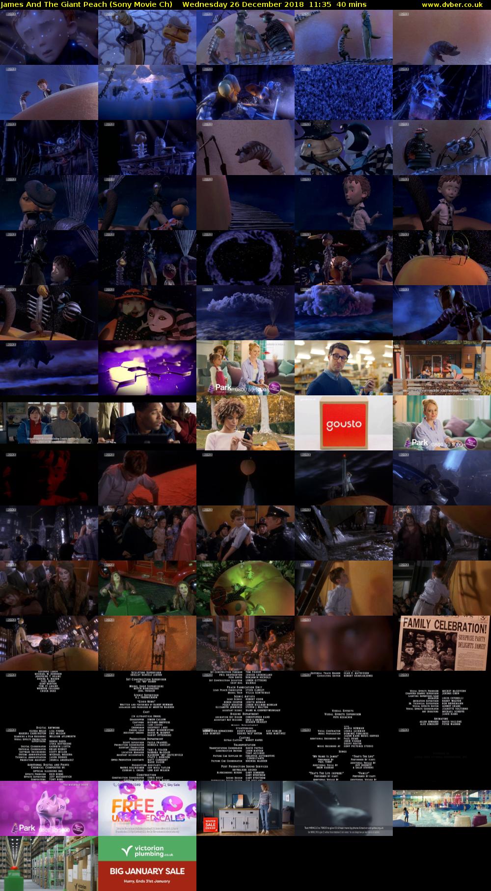 James And The Giant Peach (Sony Movie Ch) Wednesday 26 December 2018 11:35 - 12:15