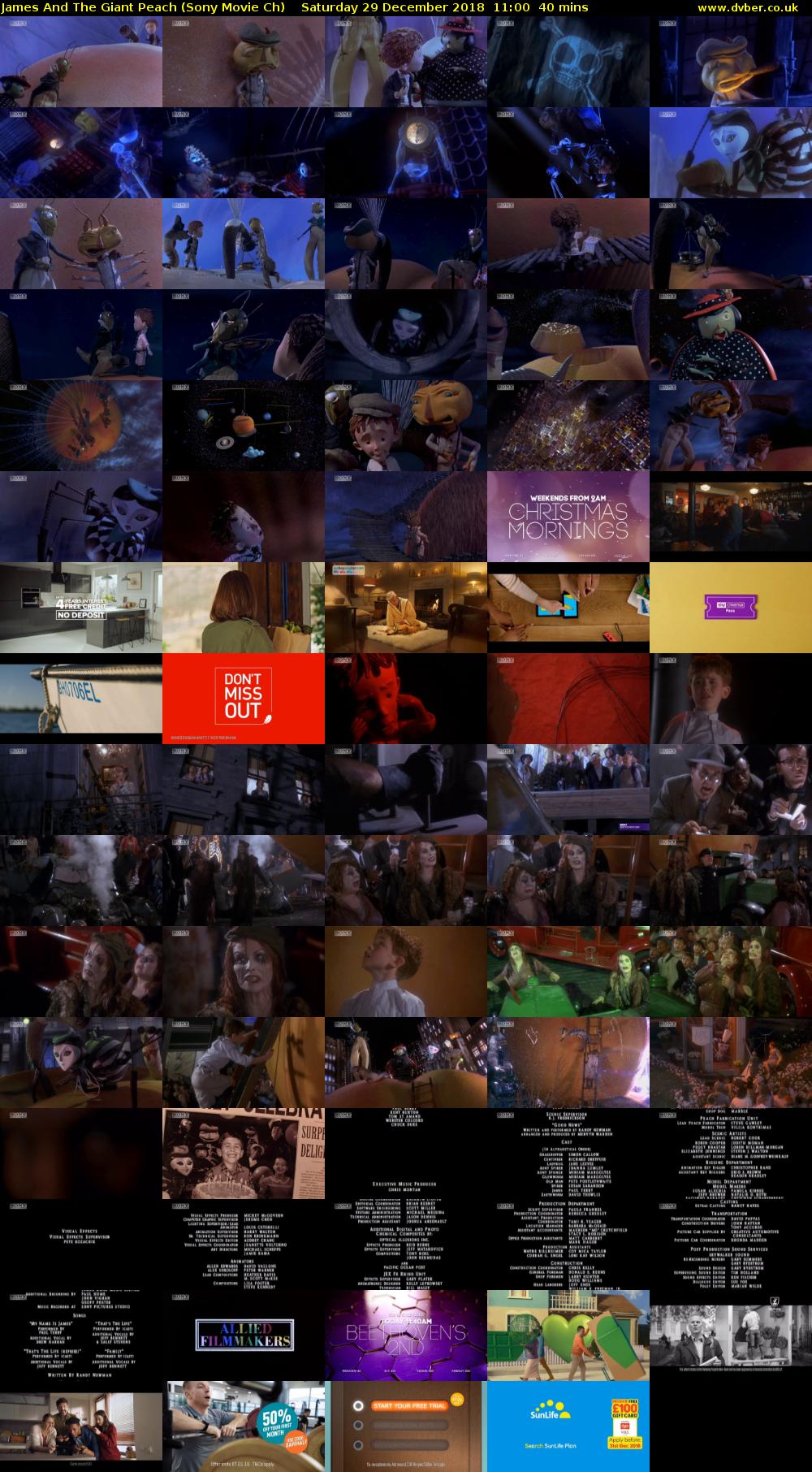 James And The Giant Peach (Sony Movie Ch) Saturday 29 December 2018 11:00 - 11:40