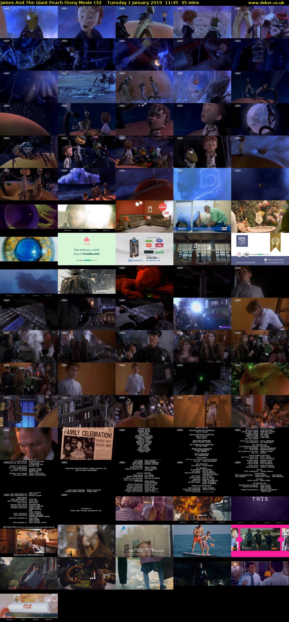 James And The Giant Peach (Sony Movie Ch) Tuesday 1 January 2019 11:45 - 12:30