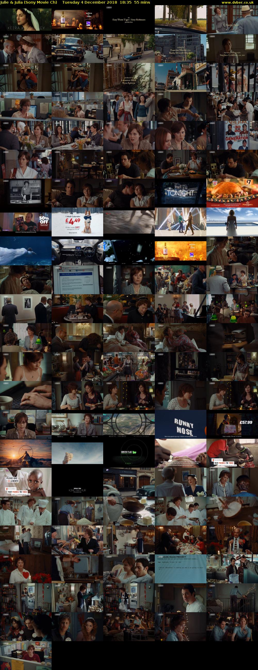 Julie & Julia (Sony Movie Ch) Tuesday 4 December 2018 18:35 - 19:30