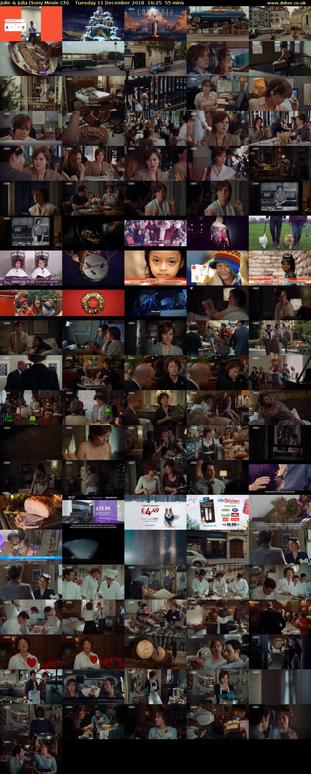 Julie & Julia (Sony Movie Ch) Tuesday 11 December 2018 16:25 - 17:20