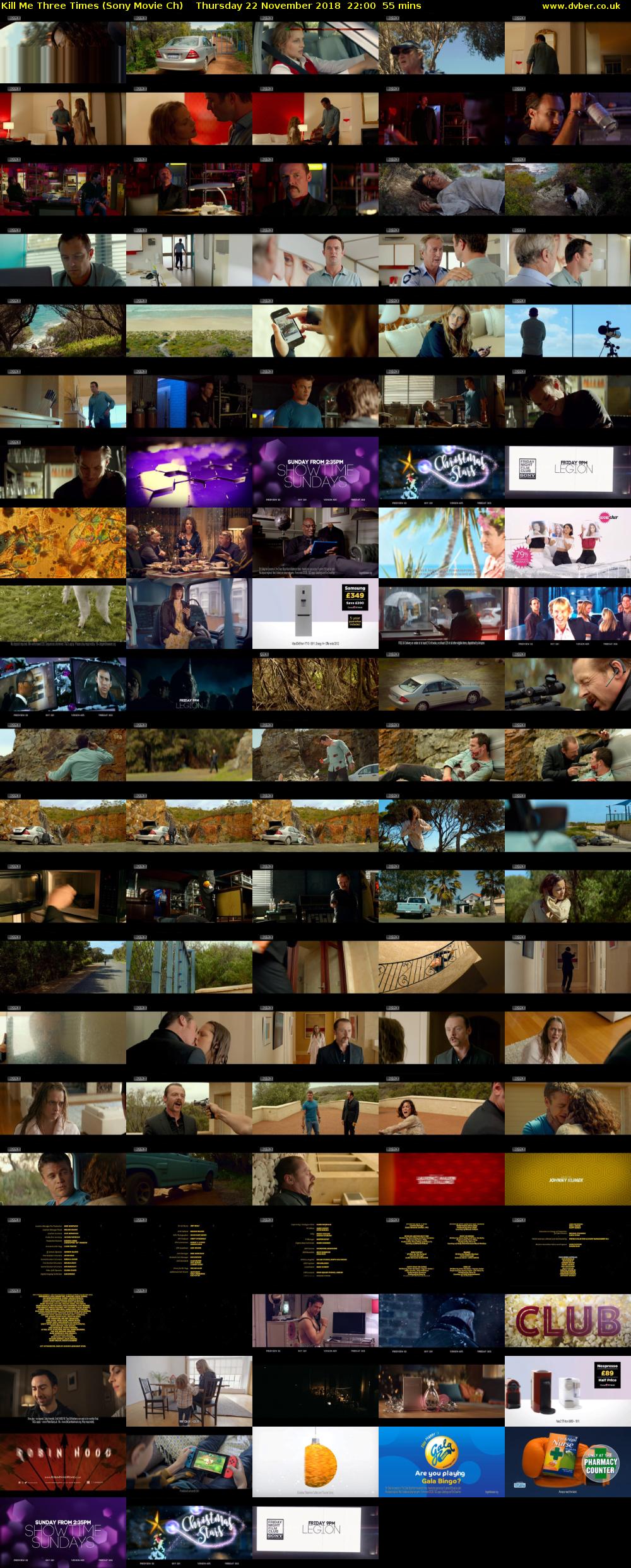 Kill Me Three Times (Sony Movie Ch) Thursday 22 November 2018 22:00 - 22:55