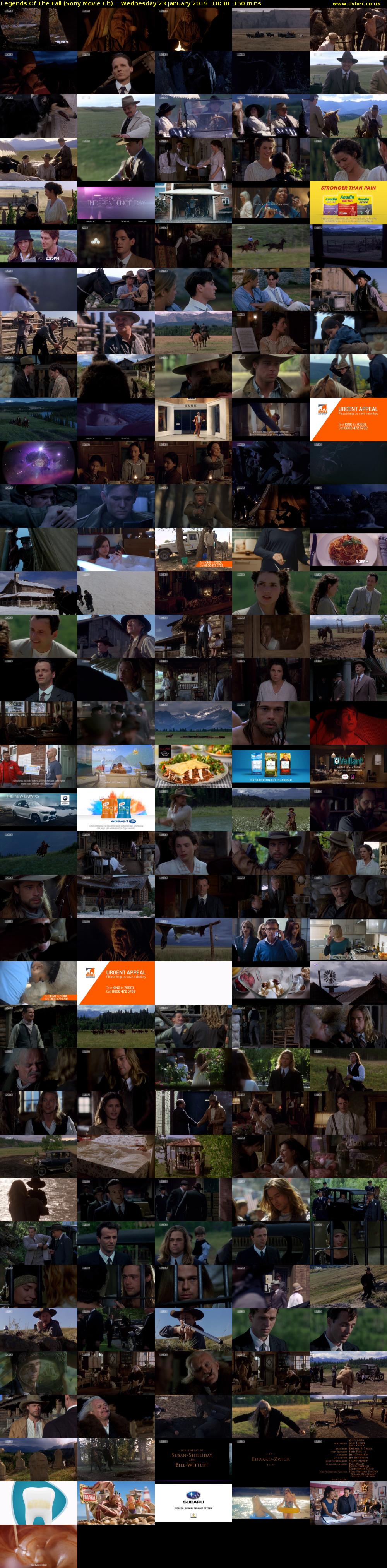 Legends Of The Fall (Sony Movie Ch) Wednesday 23 January 2019 18:30 - 21:00