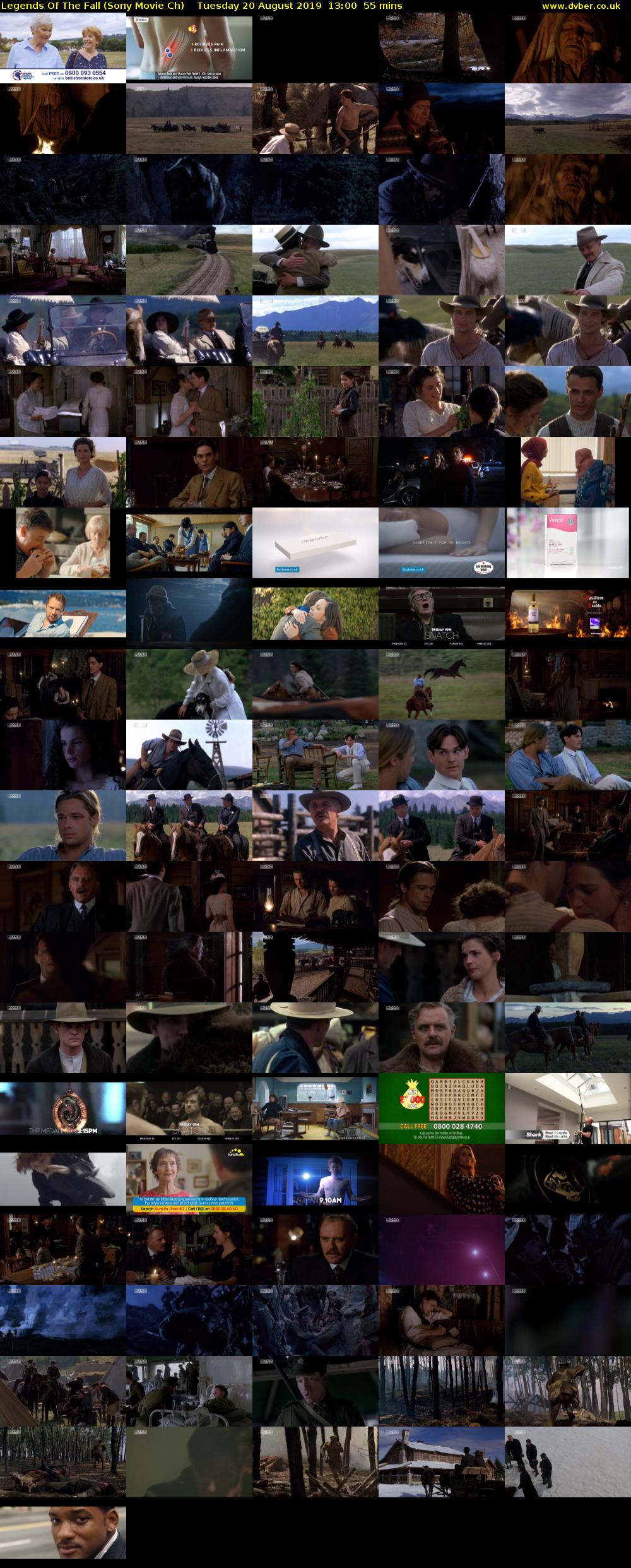 Legends Of The Fall (Sony Movie Ch) Tuesday 20 August 2019 13:00 - 13:55