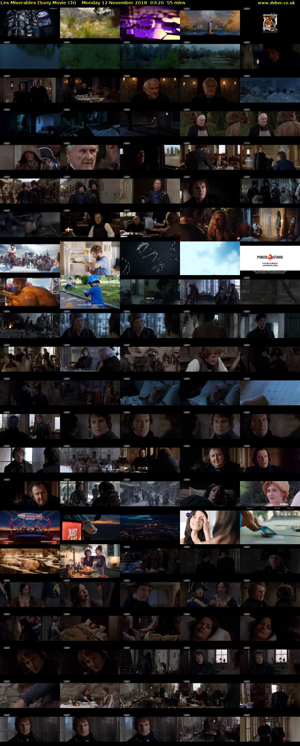 Les Miserables (Sony Movie Ch) Monday 12 November 2018 03:20 - 04:15