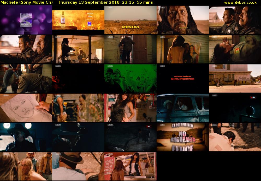 Machete (Sony Movie Ch) Thursday 13 September 2018 23:15 - 00:10