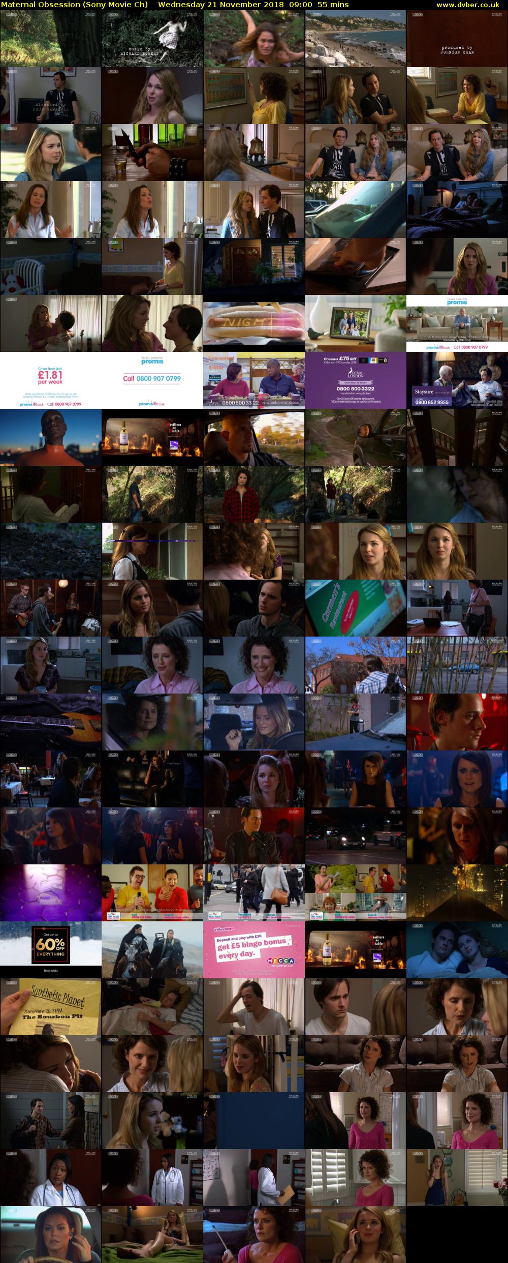 Maternal Obsession (Sony Movie Ch) Wednesday 21 November 2018 09:00 - 09:55