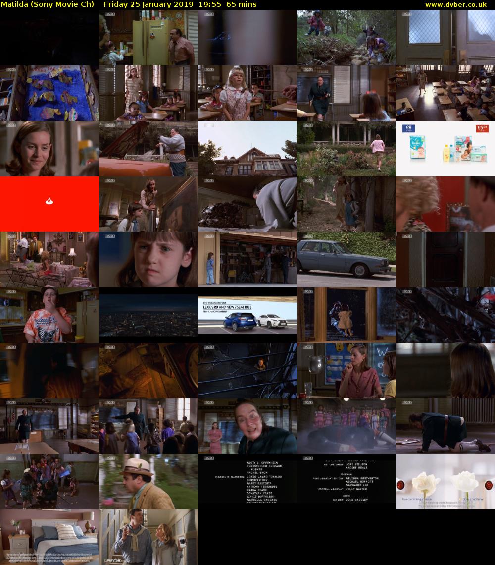 Matilda (Sony Movie Ch) Friday 25 January 2019 19:55 - 21:00