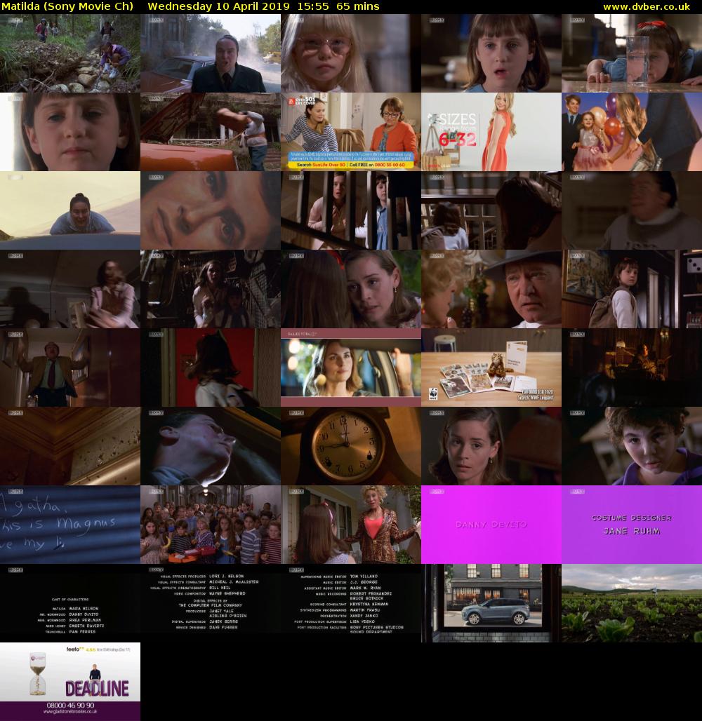 Matilda (Sony Movie Ch) Wednesday 10 April 2019 15:55 - 17:00
