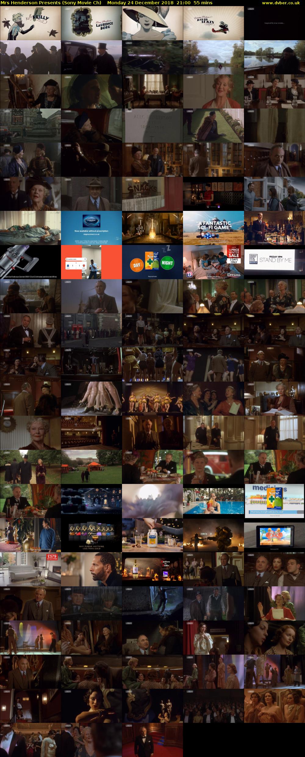 Mrs Henderson Presents (Sony Movie Ch) Monday 24 December 2018 21:00 - 21:55