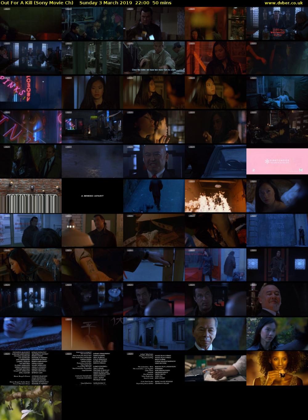 Out For A Kill (Sony Movie Ch) Sunday 3 March 2019 22:00 - 22:50