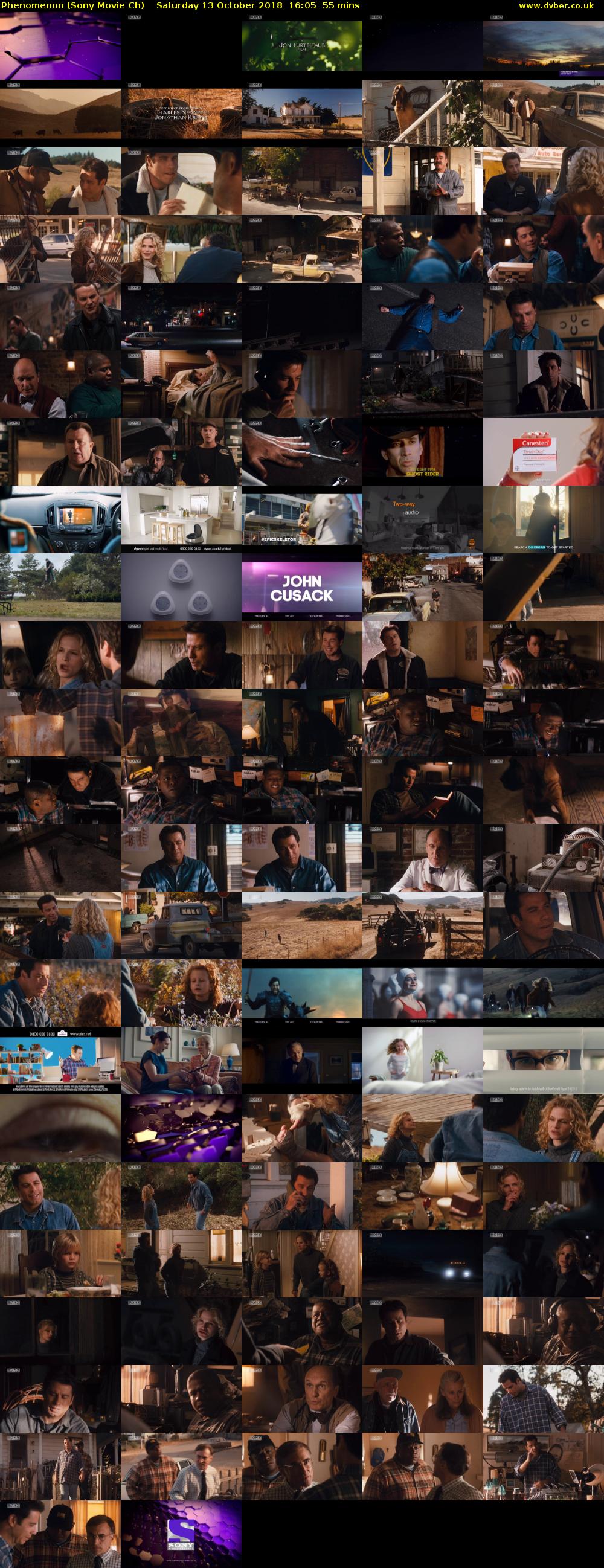 Phenomenon (Sony Movie Ch) Saturday 13 October 2018 16:05 - 17:00