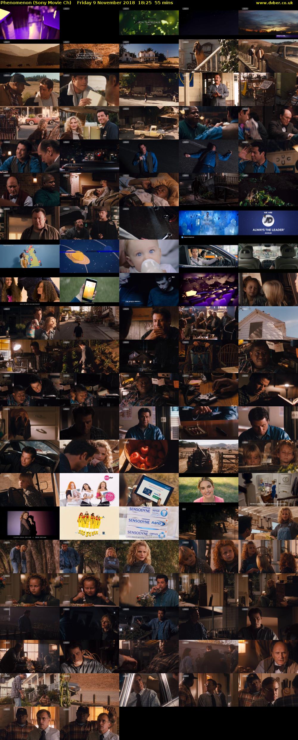 Phenomenon (Sony Movie Ch) Friday 9 November 2018 18:25 - 19:20