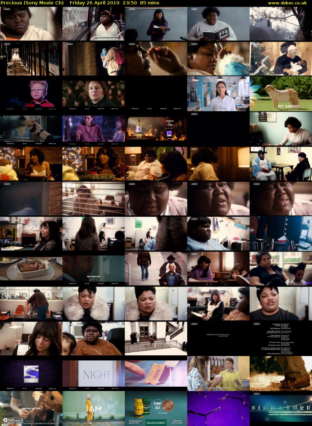 Precious (Sony Movie Ch) Friday 26 April 2019 23:50 - 01:15