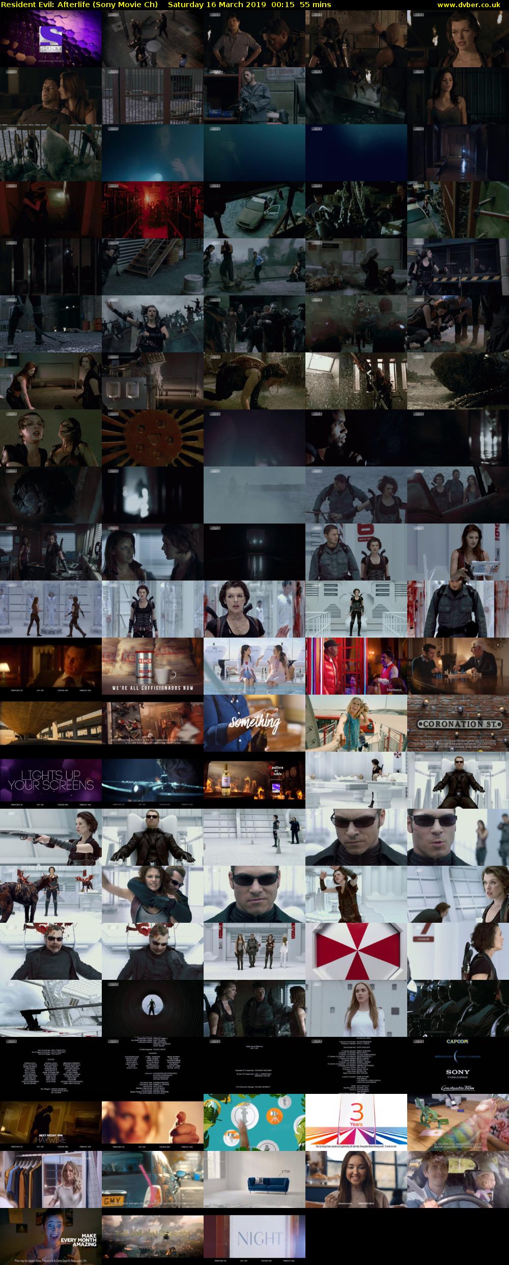 Resident Evil: Afterlife (Sony Movie Ch) Saturday 16 March 2019 00:15 - 01:10