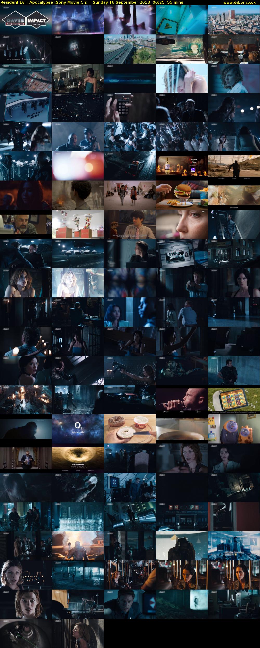 Resident Evil: Apocalypse (Sony Movie Ch) Sunday 16 September 2018 00:25 - 01:20