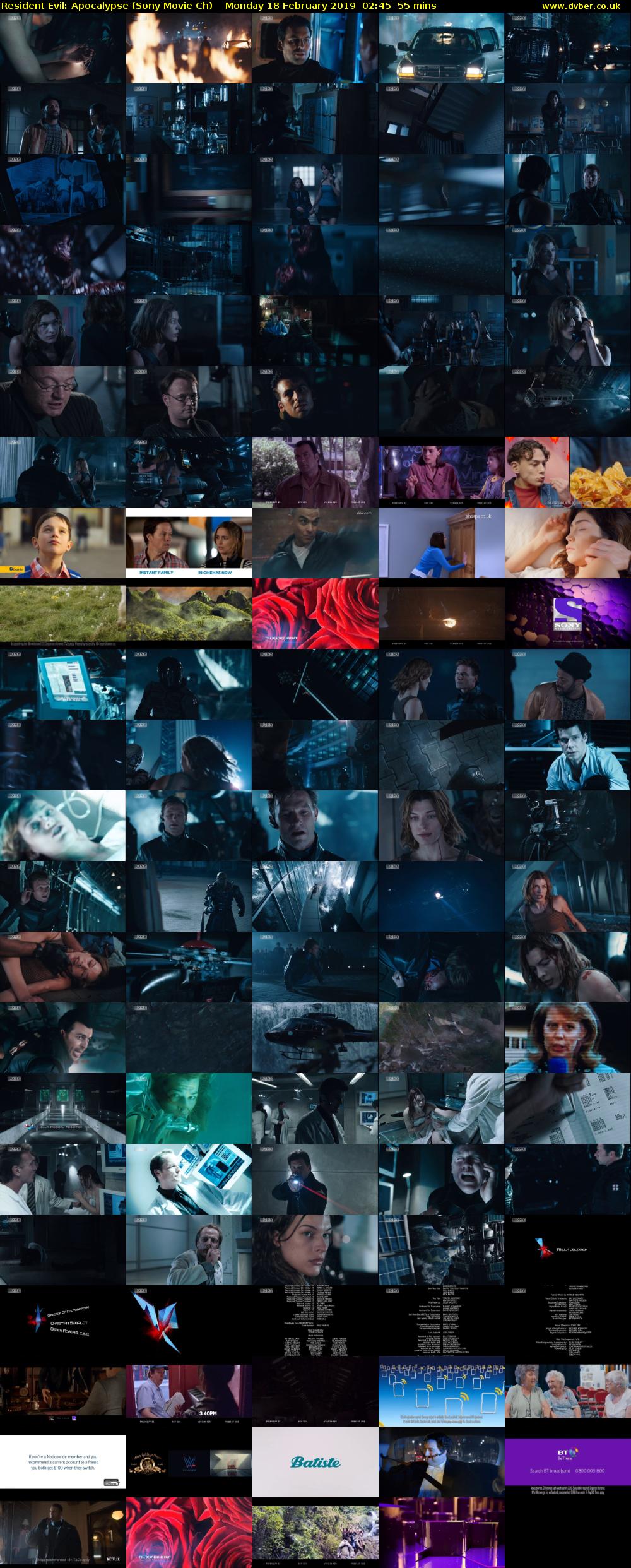 Resident Evil: Apocalypse (Sony Movie Ch) Monday 18 February 2019 02:45 - 03:40
