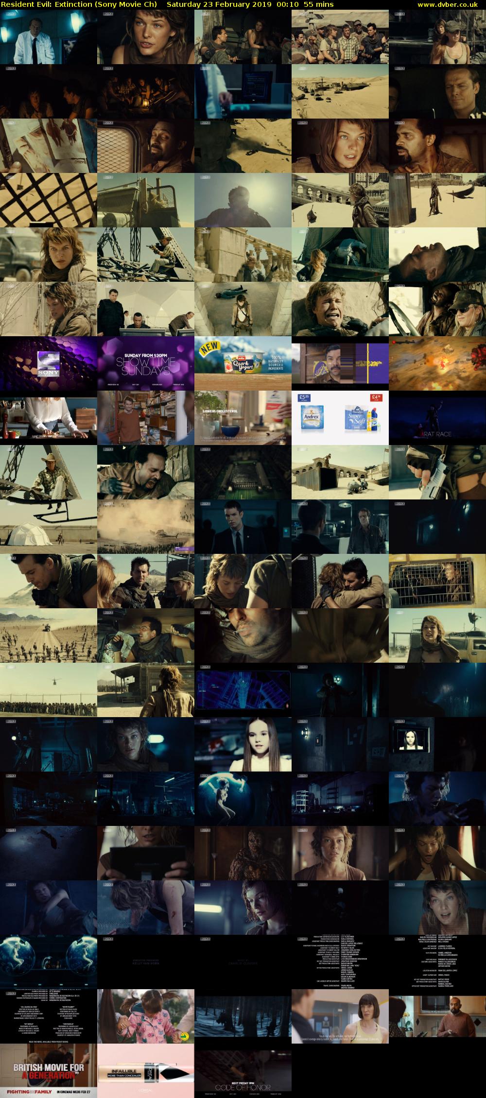 Resident Evil: Extinction (Sony Movie Ch) Saturday 23 February 2019 00:10 - 01:05