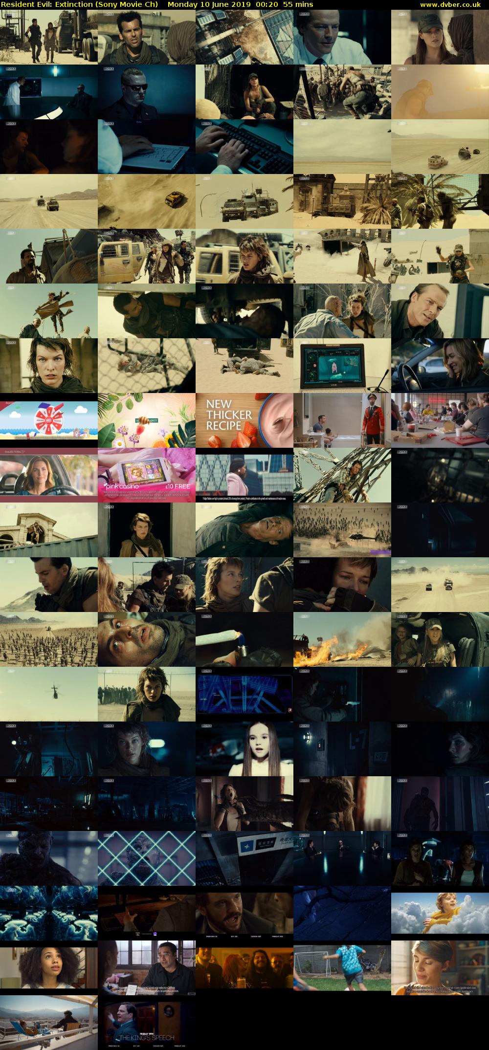 Resident Evil: Extinction (Sony Movie Ch) Monday 10 June 2019 00:20 - 01:15