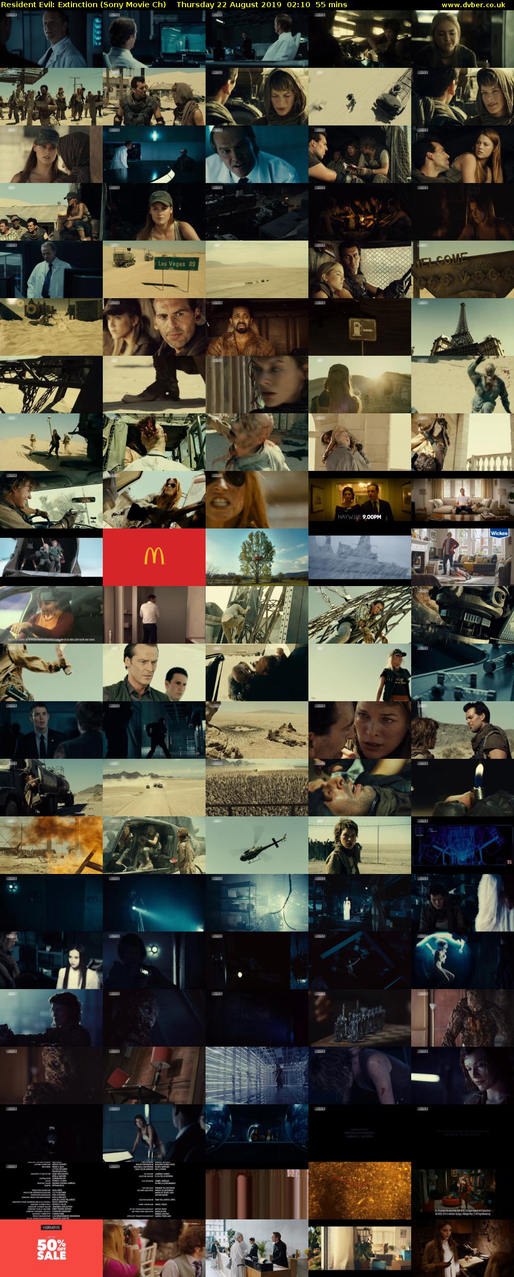 Resident Evil: Extinction (Sony Movie Ch) Thursday 22 August 2019 02:10 - 03:05