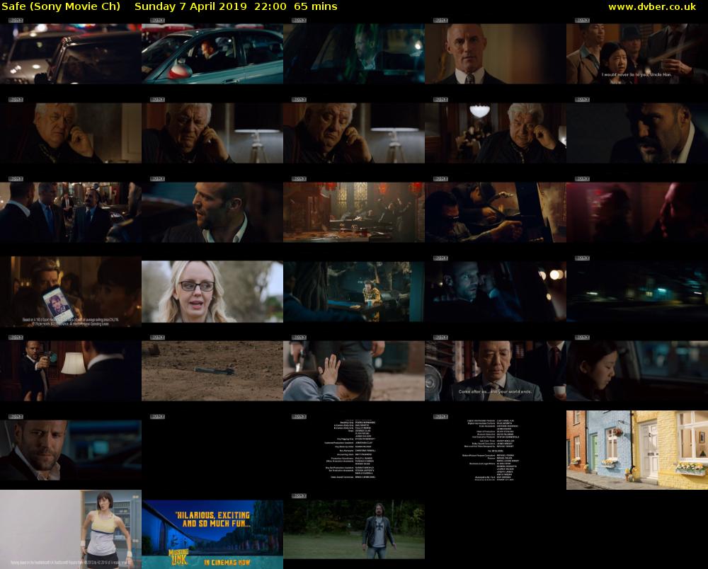 Safe (Sony Movie Ch) Sunday 7 April 2019 22:00 - 23:05