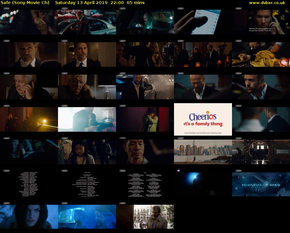 Safe (Sony Movie Ch) Saturday 13 April 2019 22:00 - 23:05