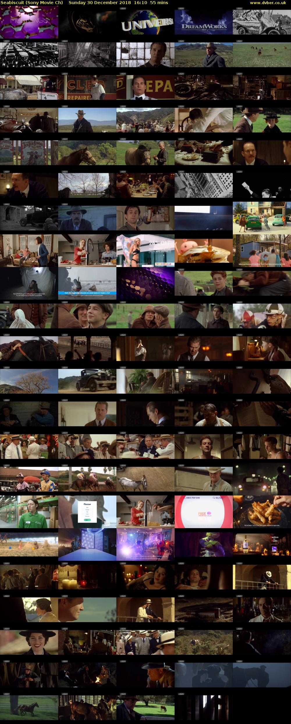 Seabiscuit (Sony Movie Ch) Sunday 30 December 2018 16:10 - 17:05