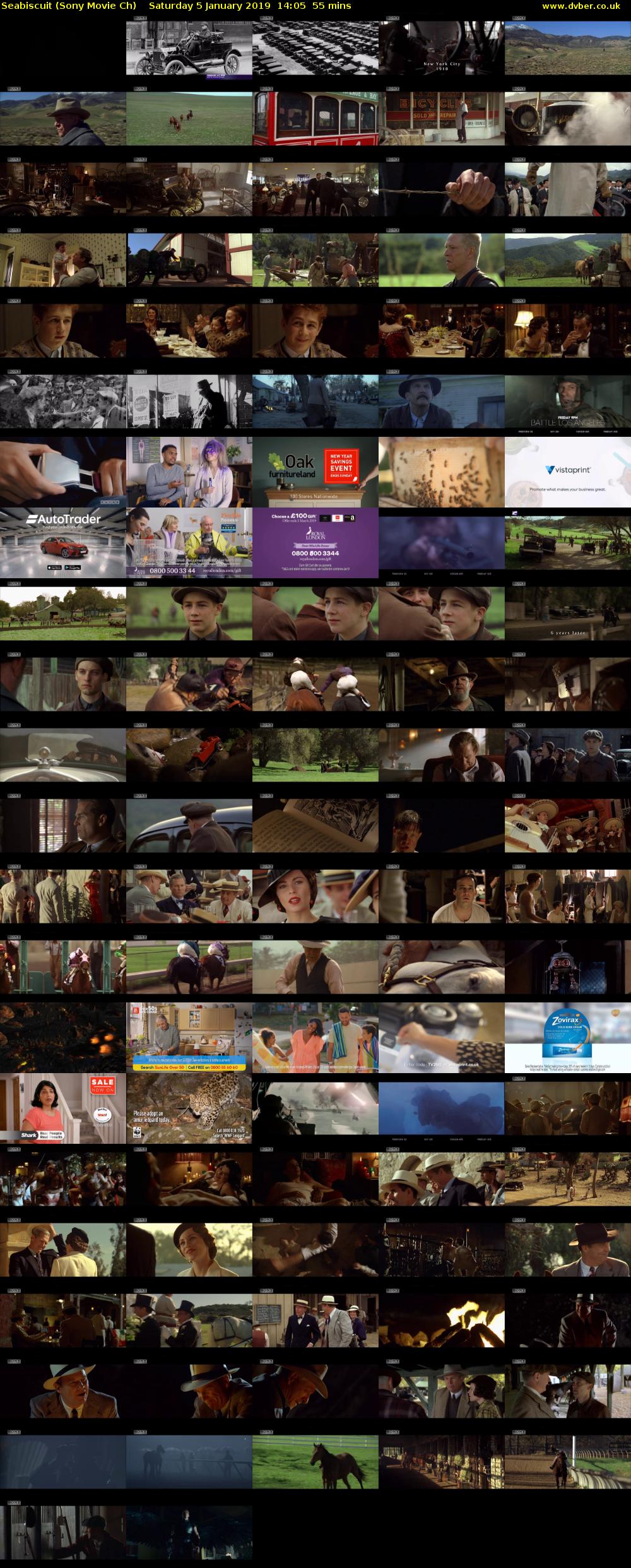 Seabiscuit (Sony Movie Ch) Saturday 5 January 2019 14:05 - 15:00