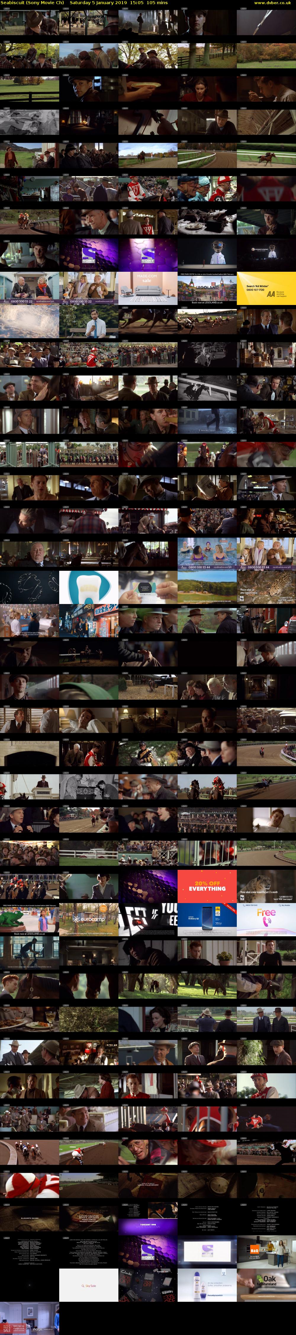 Seabiscuit (Sony Movie Ch) Saturday 5 January 2019 15:05 - 16:50