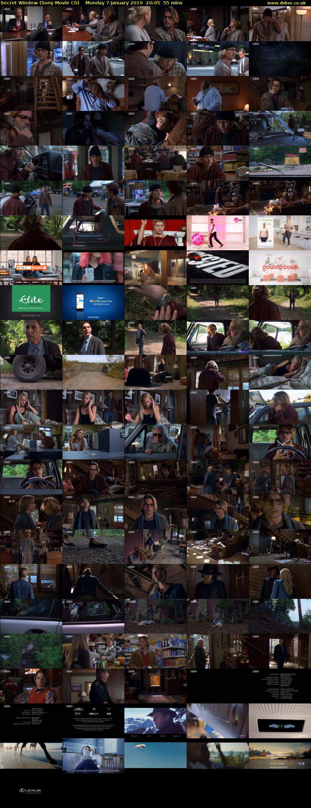 Secret Window (Sony Movie Ch) Monday 7 January 2019 20:05 - 21:00