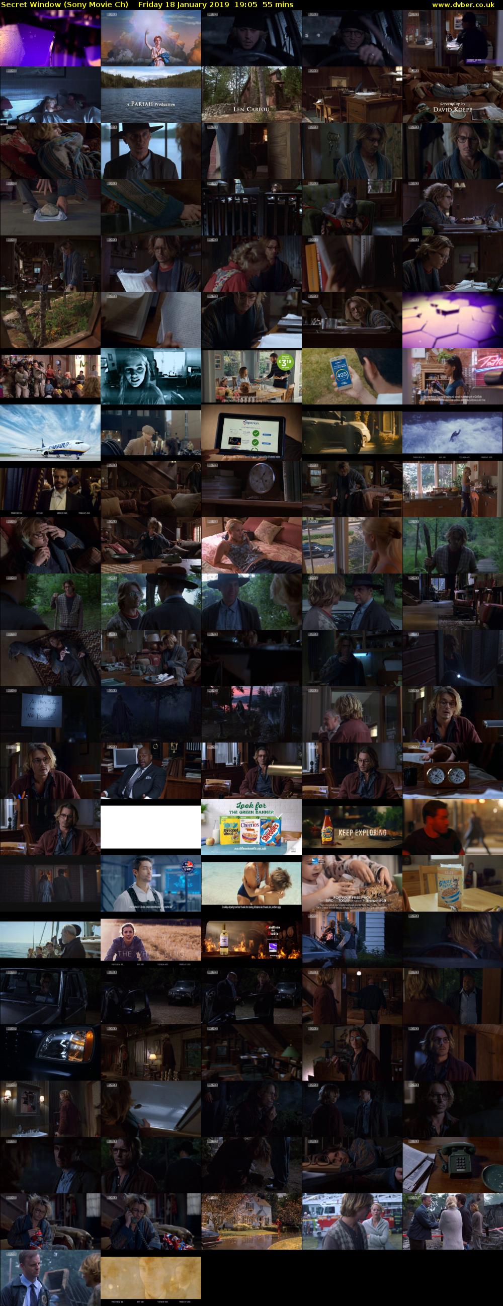 Secret Window (Sony Movie Ch) Friday 18 January 2019 19:05 - 20:00