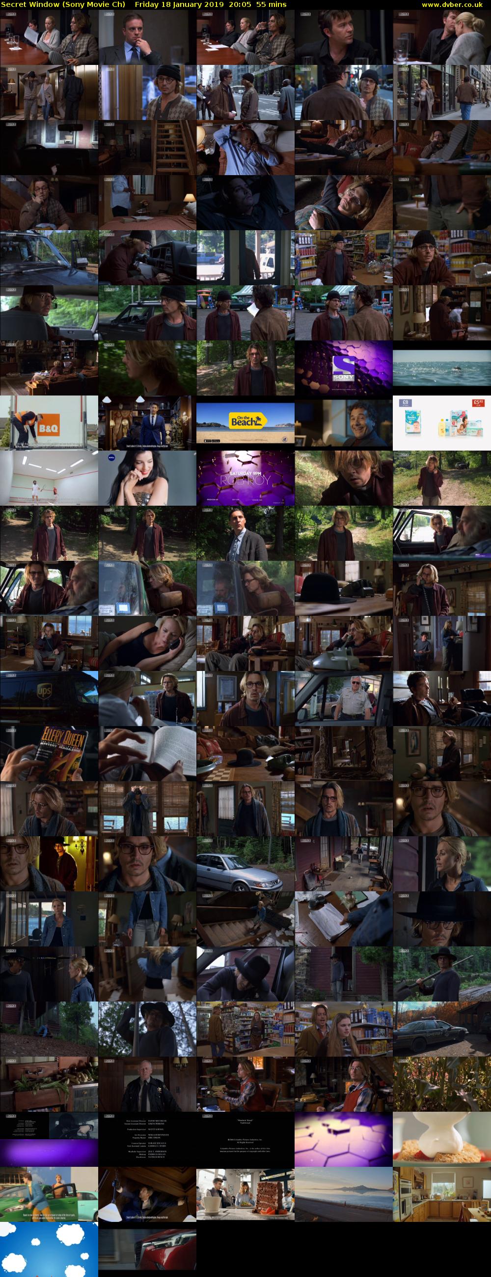 Secret Window (Sony Movie Ch) Friday 18 January 2019 20:05 - 21:00