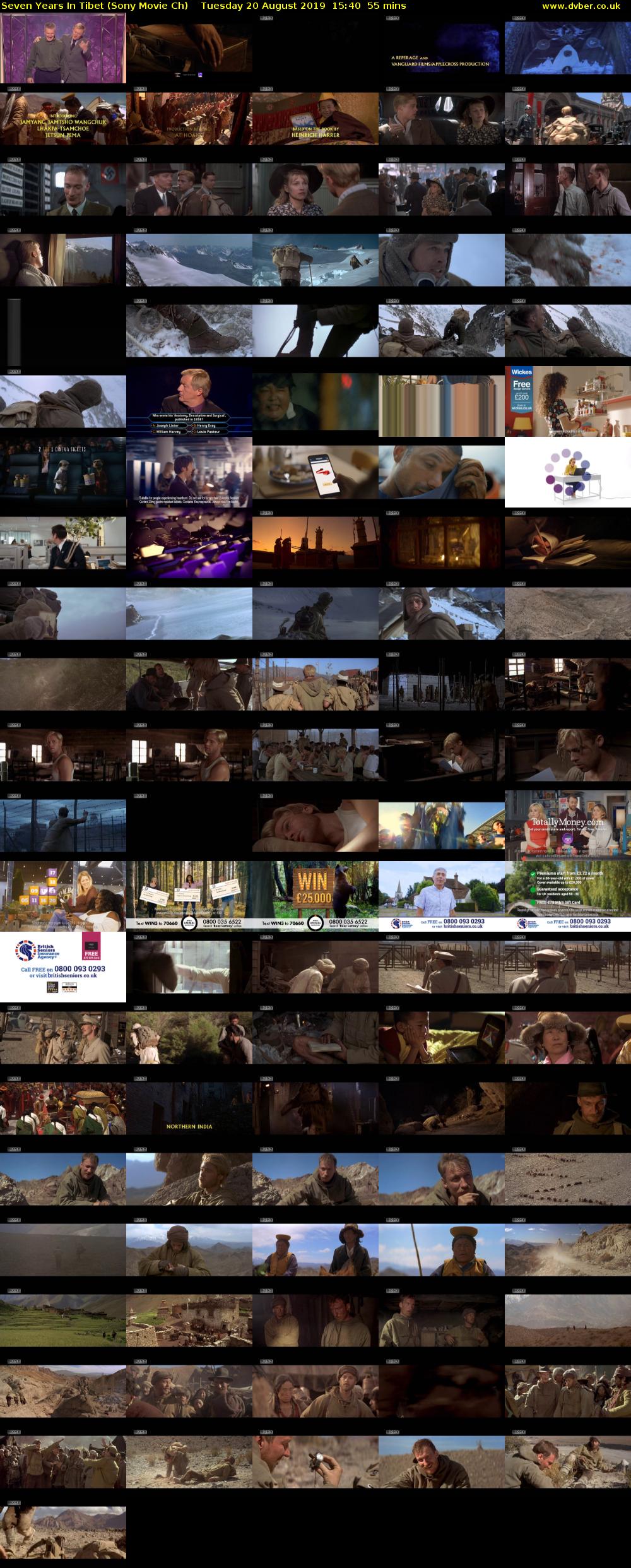 Seven Years In Tibet (Sony Movie Ch) Tuesday 20 August 2019 15:40 - 16:35