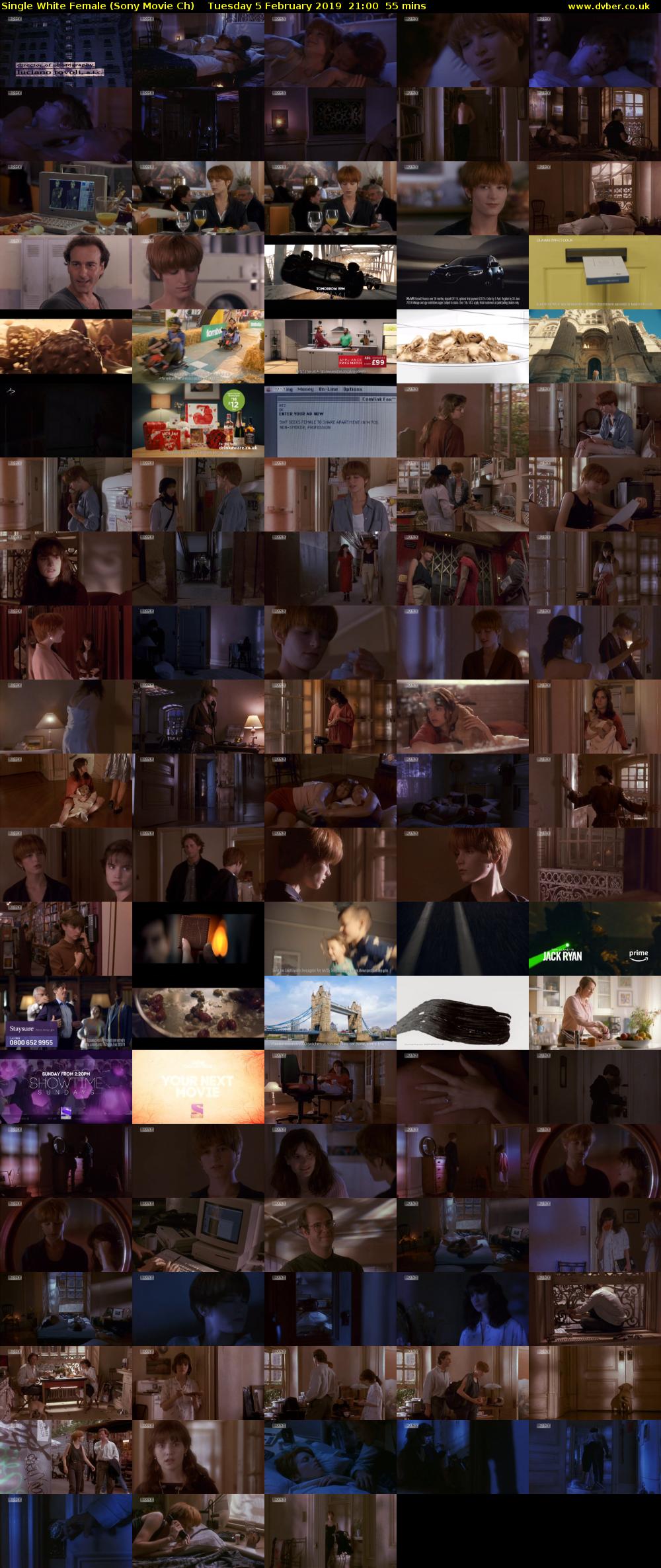 Single White Female (Sony Movie Ch) Tuesday 5 February 2019 21:00 - 21:55