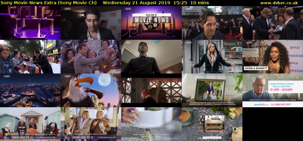 Sony Movie News Extra (Sony Movie Ch) Wednesday 21 August 2019 15:25 - 15:35